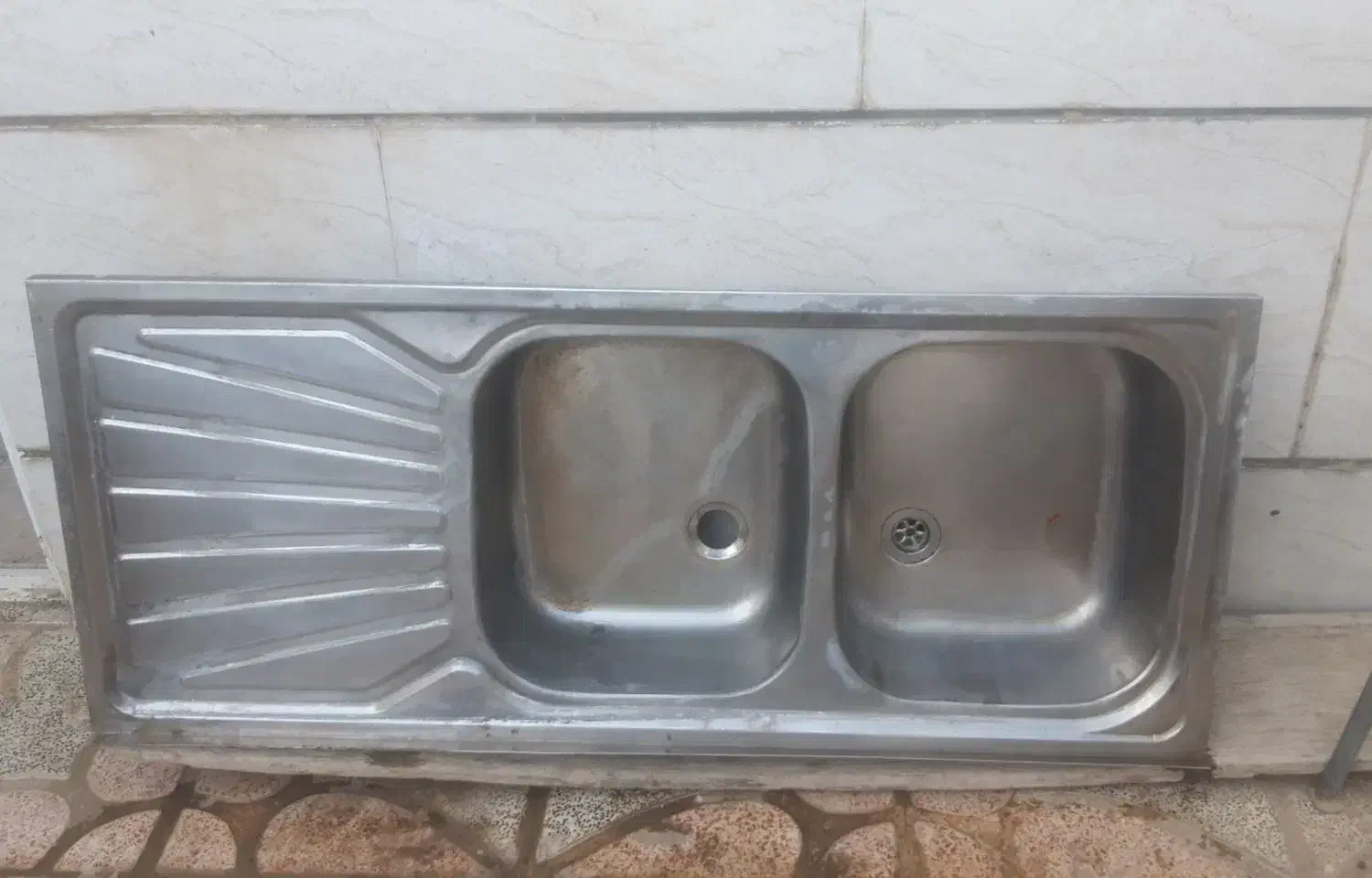 سینک ظرف شویی دو قلو|آب‌چکان و نظم‌دهنده ظروف|خمین, |دیوار