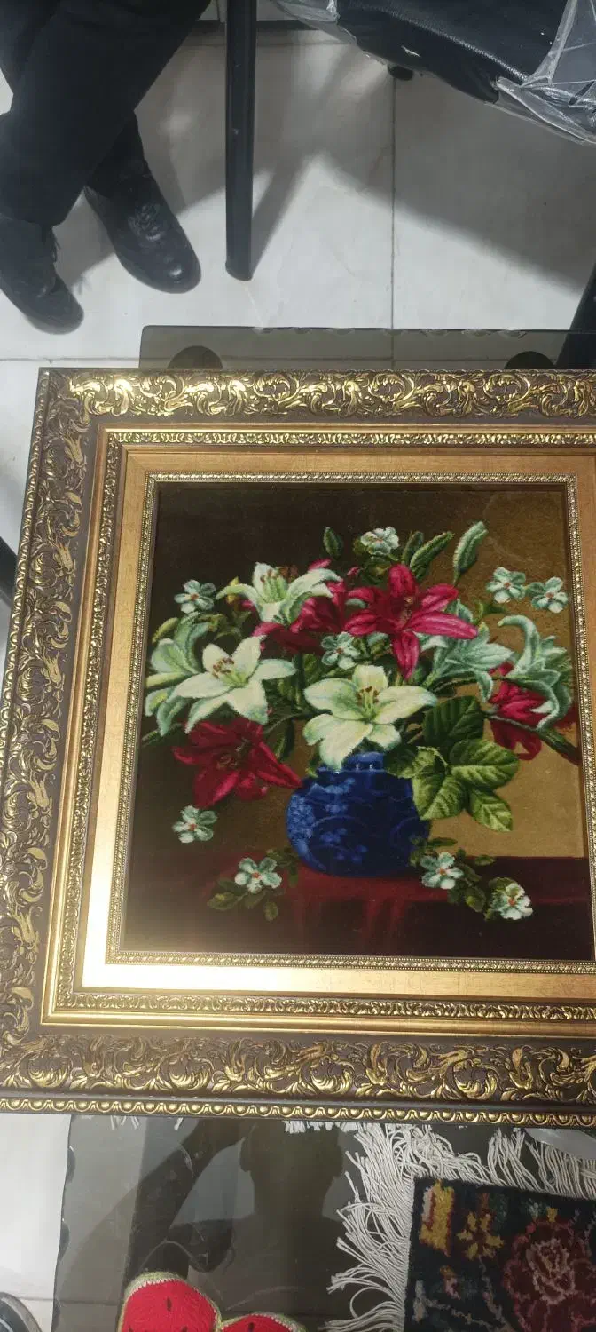 تابلو فرش نخ پنبه وابریشمم|تابلو فرش|گلستان (تهران), |دیوار