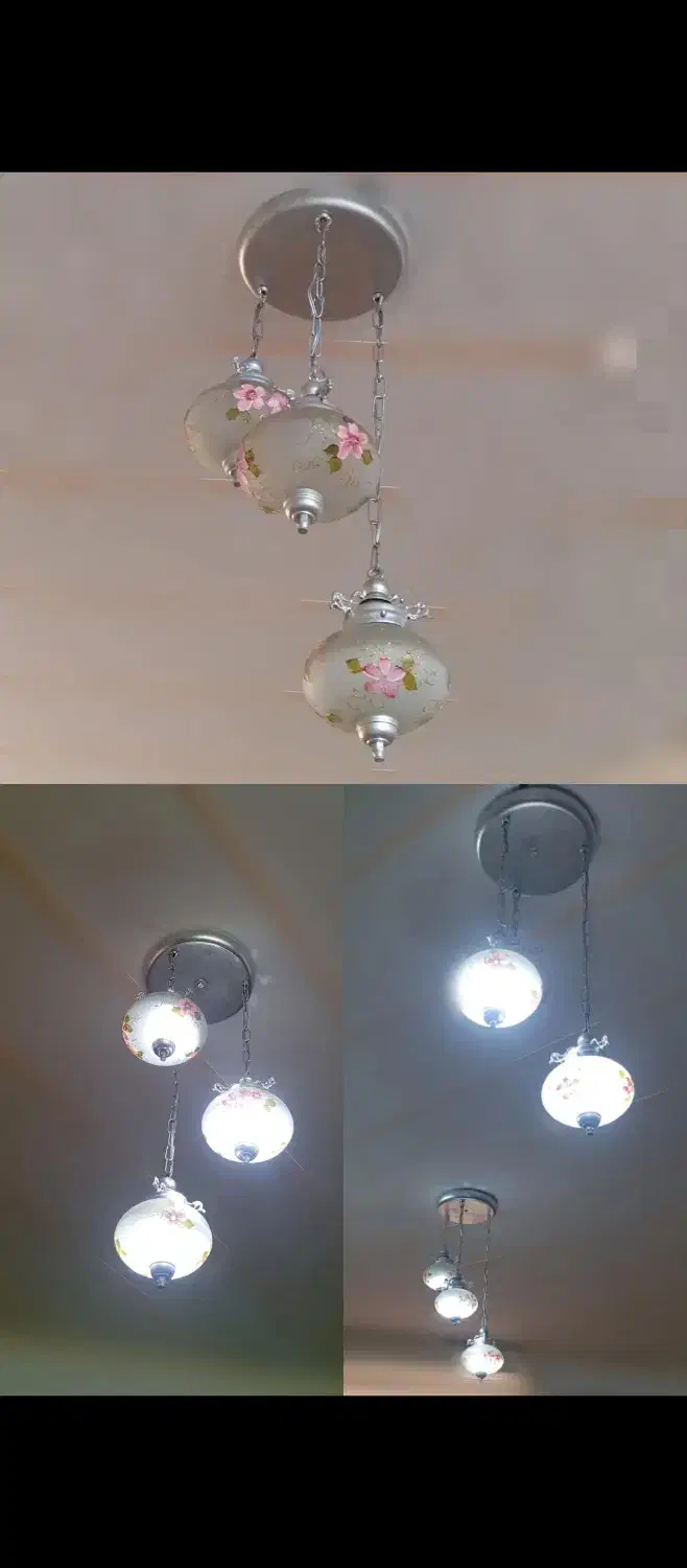 دوعدد لوستر سه شاخه در حد نو|لوستر و چراغ آویز|رفسنجان, |دیوار