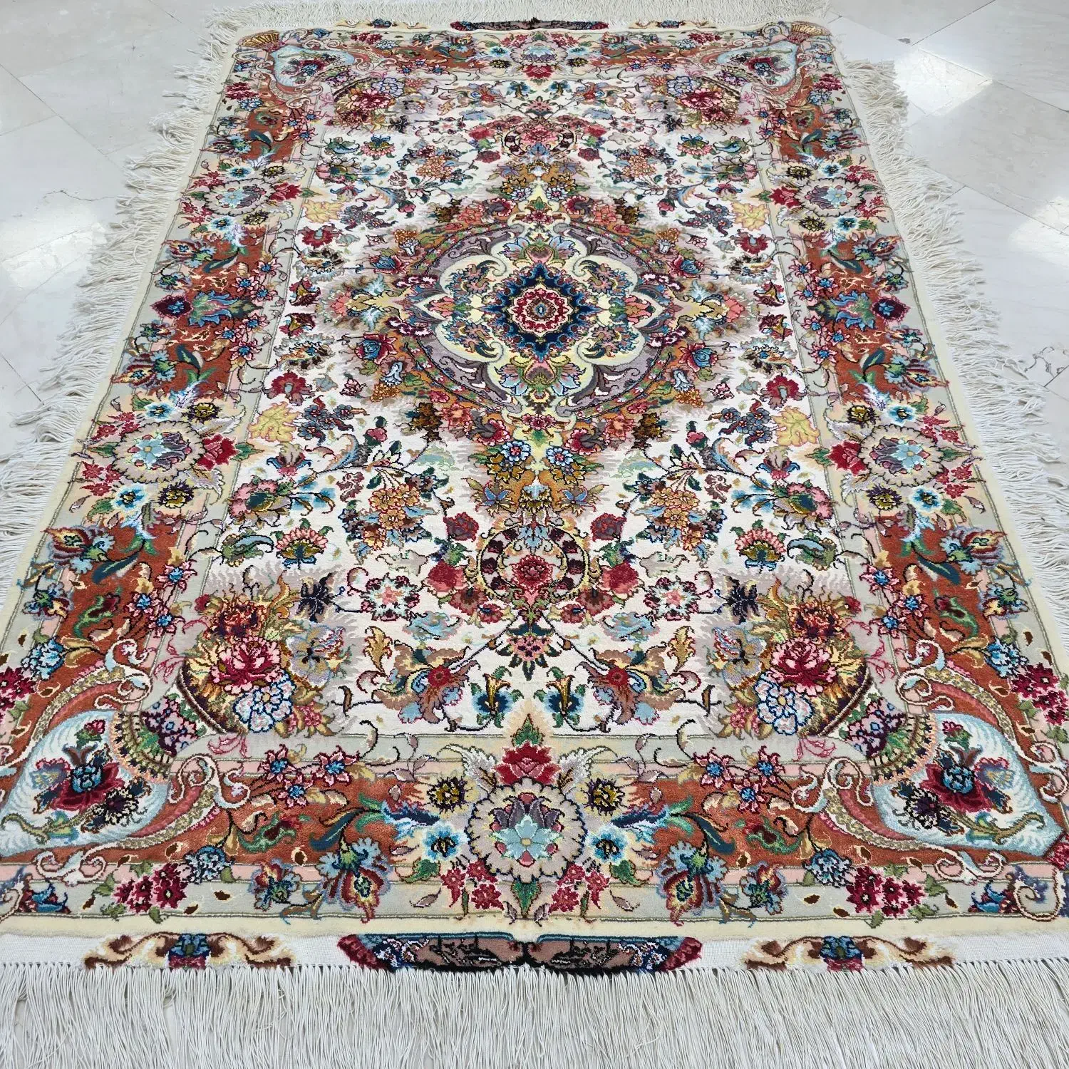 دوعدد فرش دستباف خطیبی تبریز کف ابریشم نو|فرش|تهران, ونک|دیوار