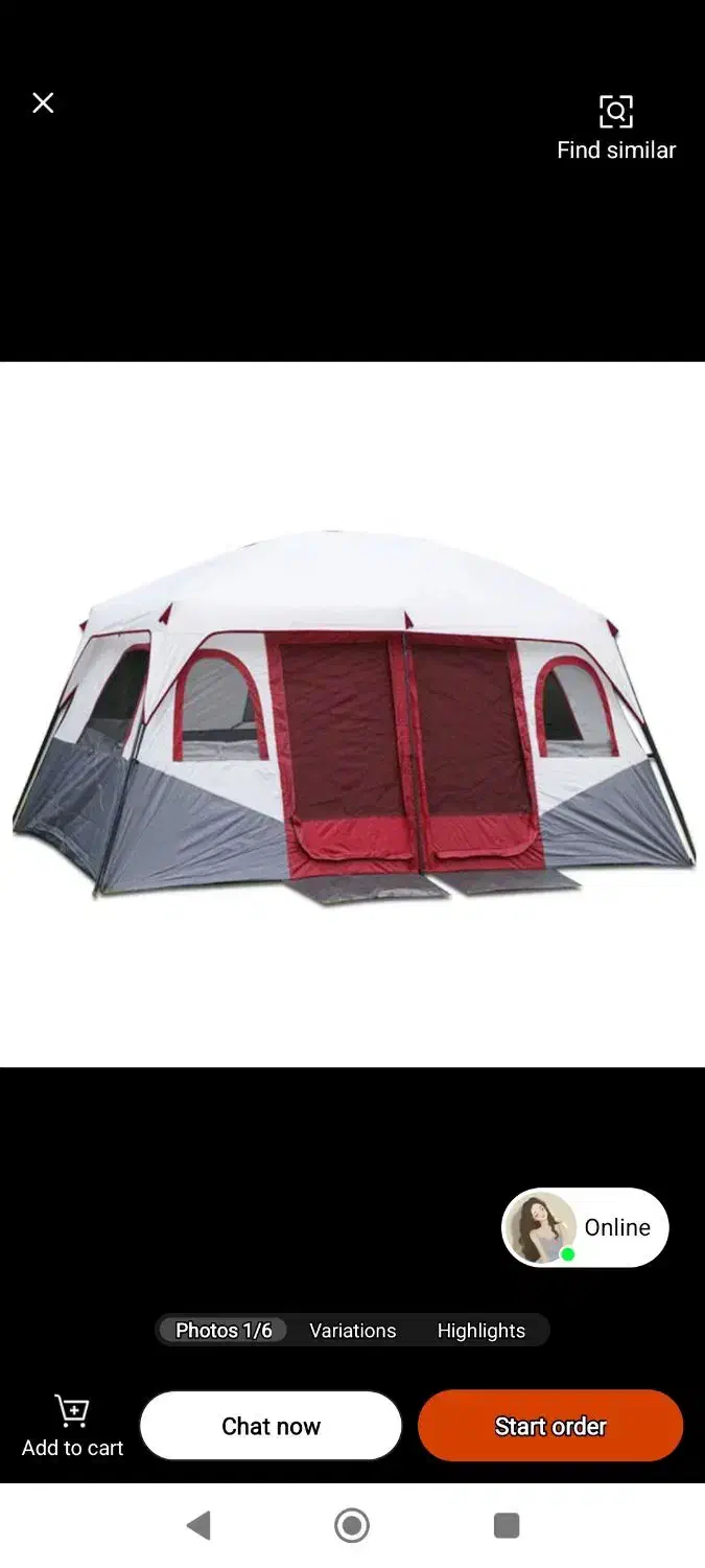 چادر دو اتاقه خارجی مناسب ۸ الی ۱۲ نفر|کوهنوردی و کمپینگ|اندیشه, اندیشه فاز ۳|دیوار