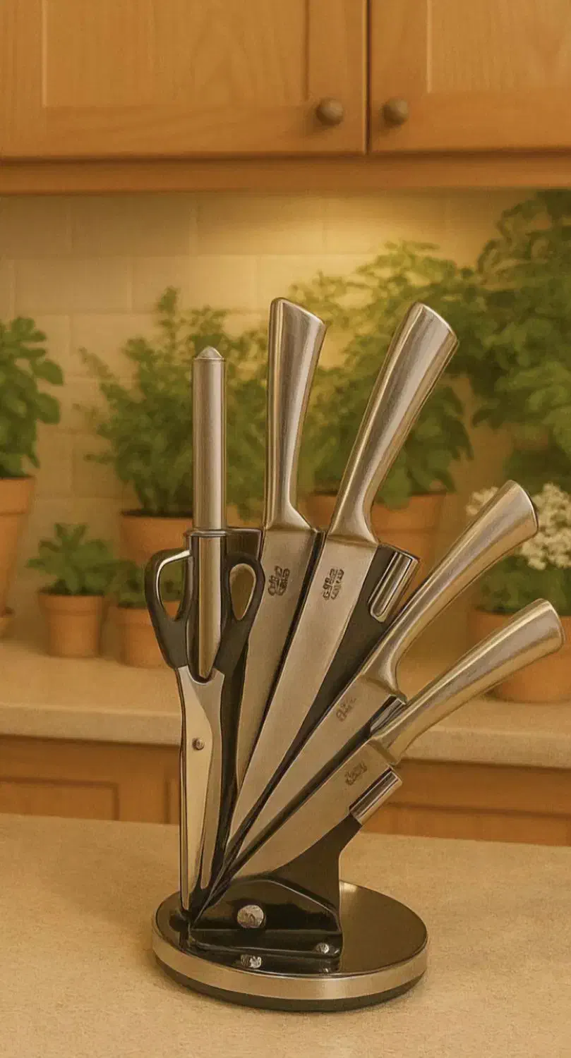 ست 6 تکه چاقو و ساطور استیل آشپزخانه|ظروف سرو و پذیرایی|گنبد کاووس, |دیوار