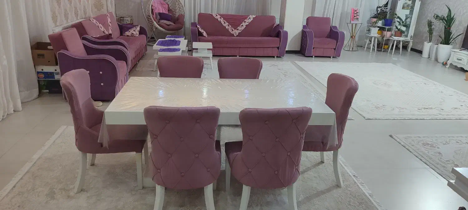 مبل هشت نفره باکس دارتخت شوومیزغذاخوری6نفرمیز عسلی|مبلمان خانگی و میز عسلی|مشگین شهر, |دیوار