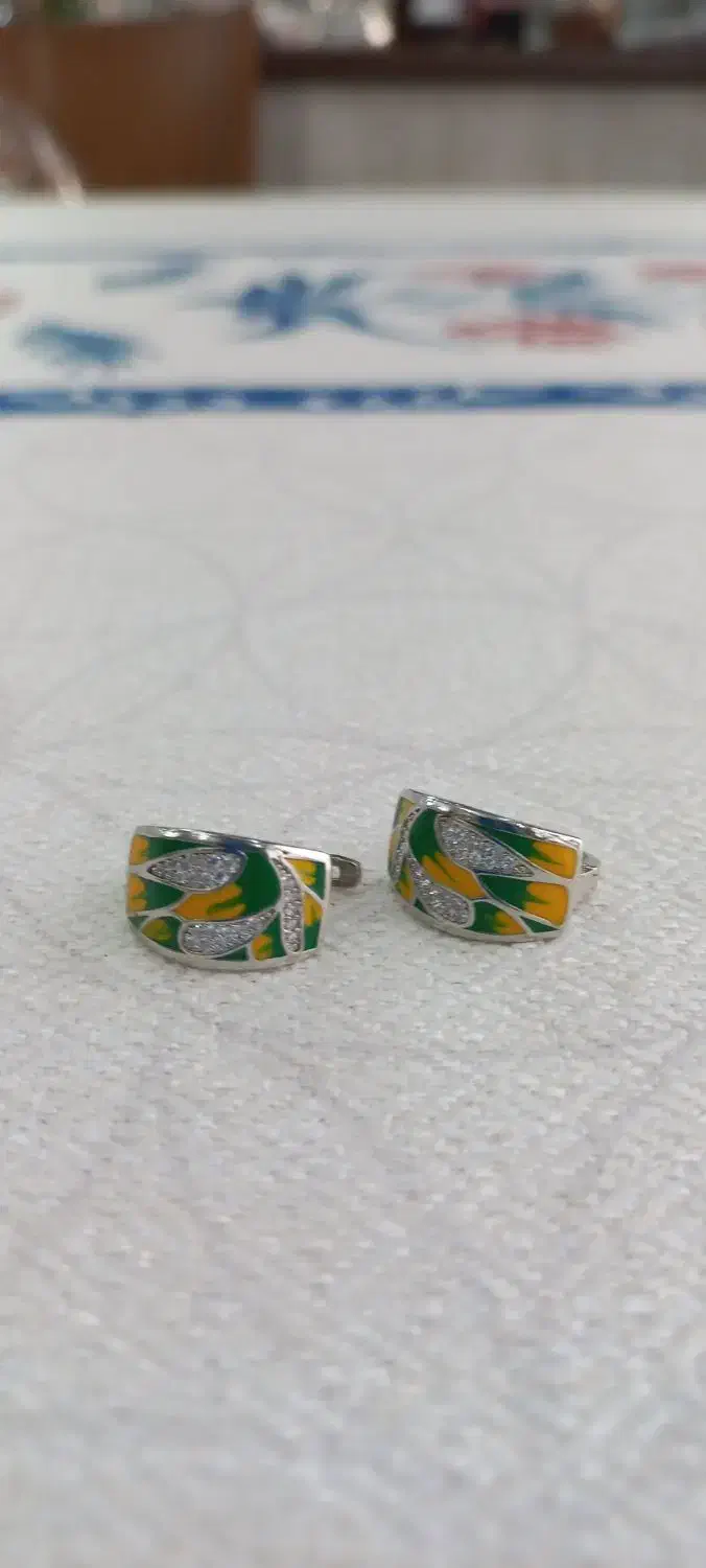 گوشواره روکش نقره میناکاری|جواهرات|تهران, دریان‌نو|دیوار