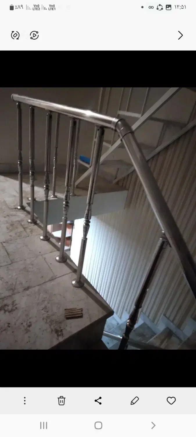 نرده استیل نصب روی پله ساختمان دوبلکس|مصالح و تجهیزات ساختمان|تهران, دکتر هوشیار|دیوار