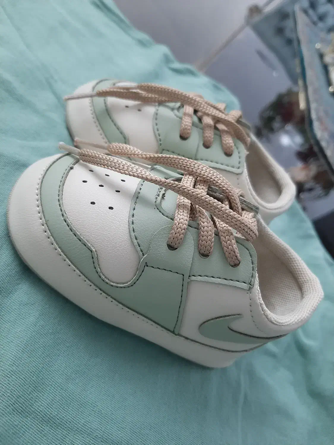 پاپوش  سایز ۳ ، رنگ کرم-سبز|کفش و لباس بچه|محمدیه-قزوین, |دیوار