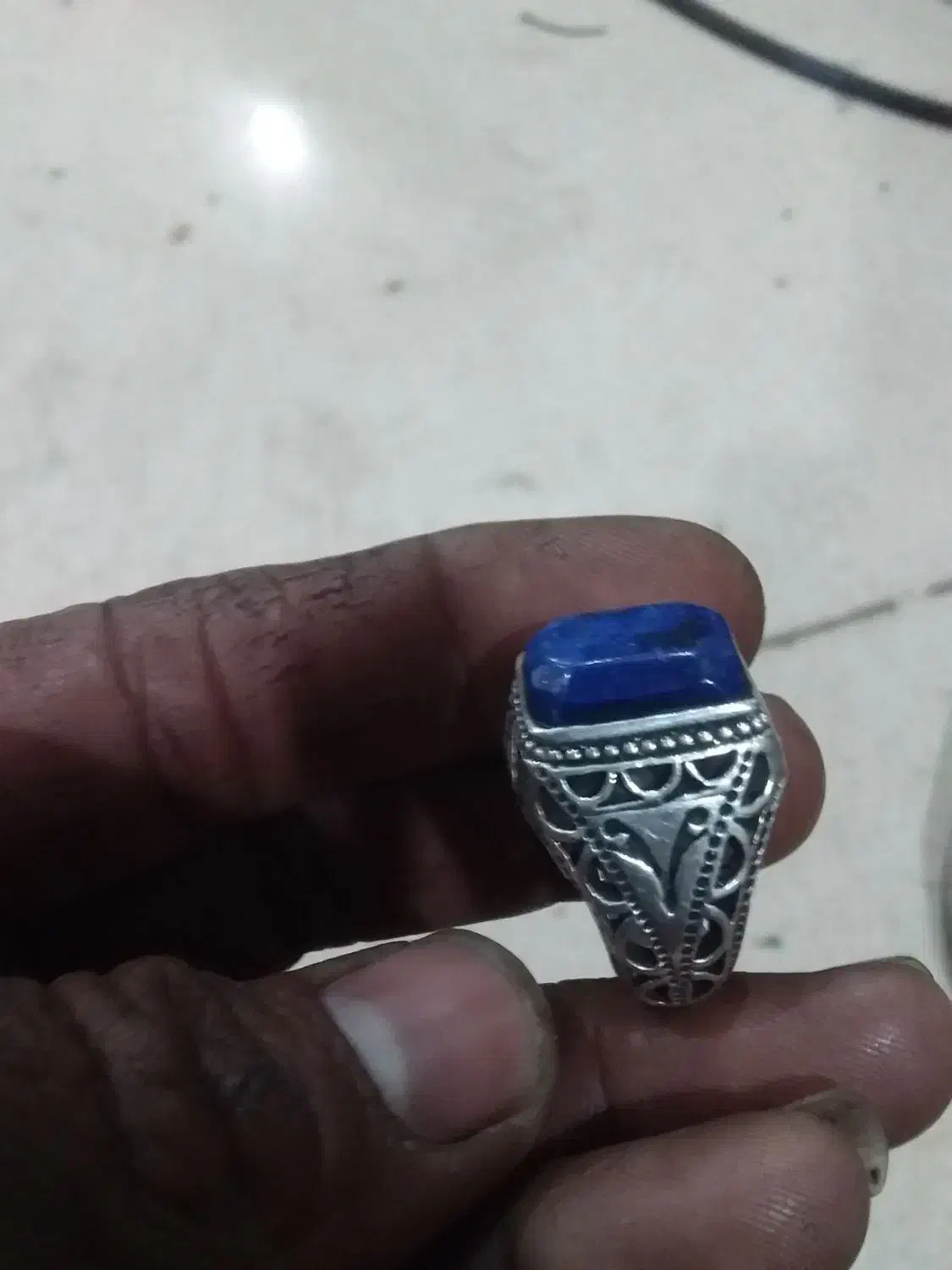انگشتر نقره لاجورد|جواهرات|ایذه, |دیوار
