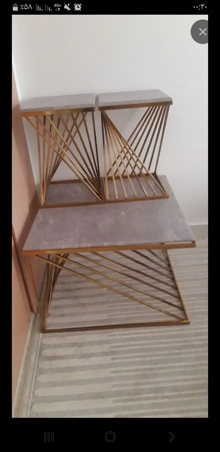 میزجلو مبلی و میز عسلی.طوسی باپایه های طلایی|مبلمان خانگی و میز عسلی|ساوه, |دیوار