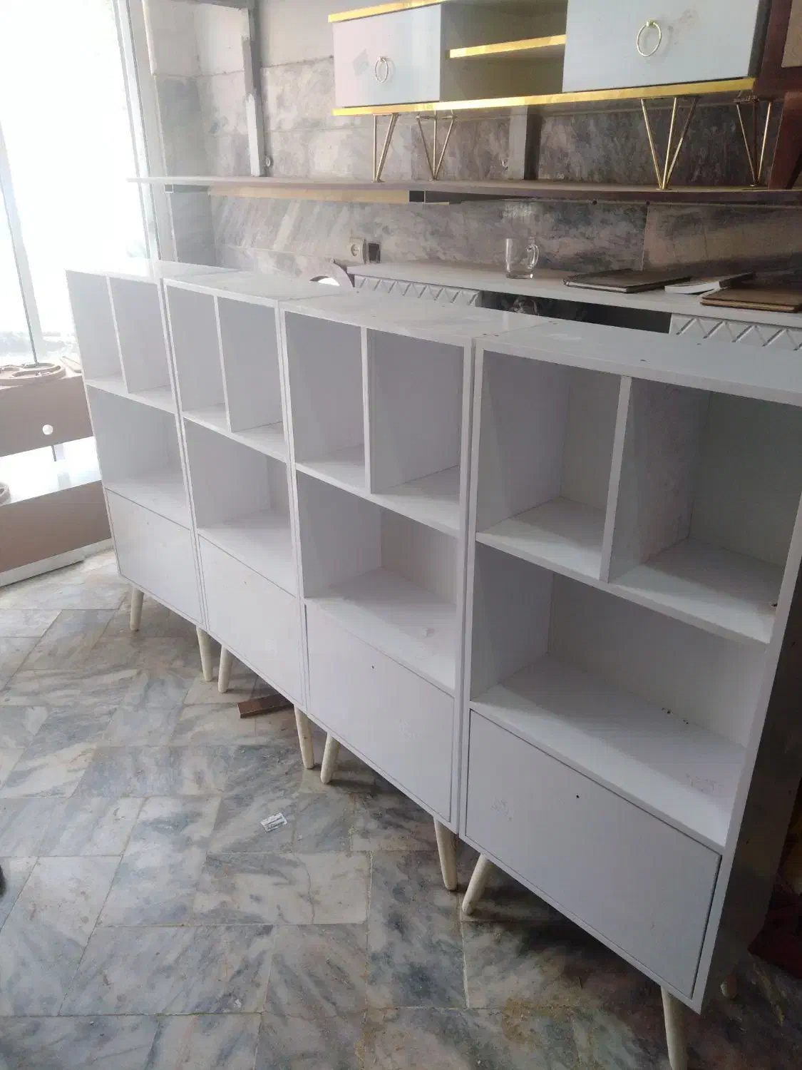 کتابخانه پویا|کتابخانه، شلف، قفسههای دیواری|مشهد, ایثارگران|دیوار