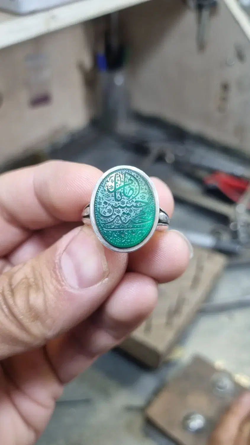 انگشتر عقیق سبز|جواهرات|قم, ارم|دیوار