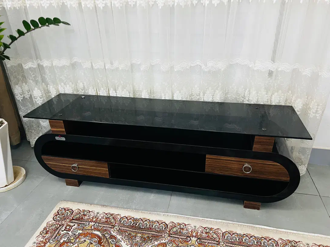 میز تلویزیون ترکیب چوب و شیشه دودی|میز تلویزیون|قائن, |دیوار