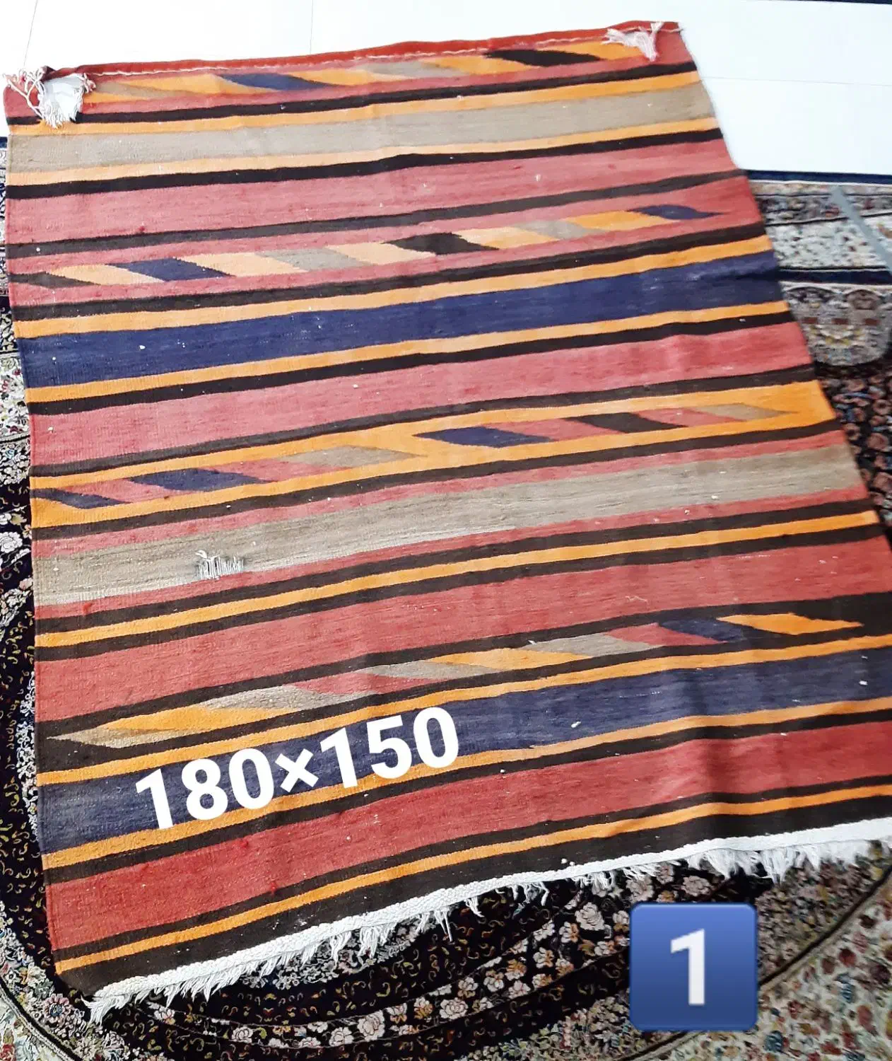 گلیم پشمی دستبافت قدیمی|گلیم، جاجیم، گبه|اسلام‌شهر, شهرک واوان|دیوار