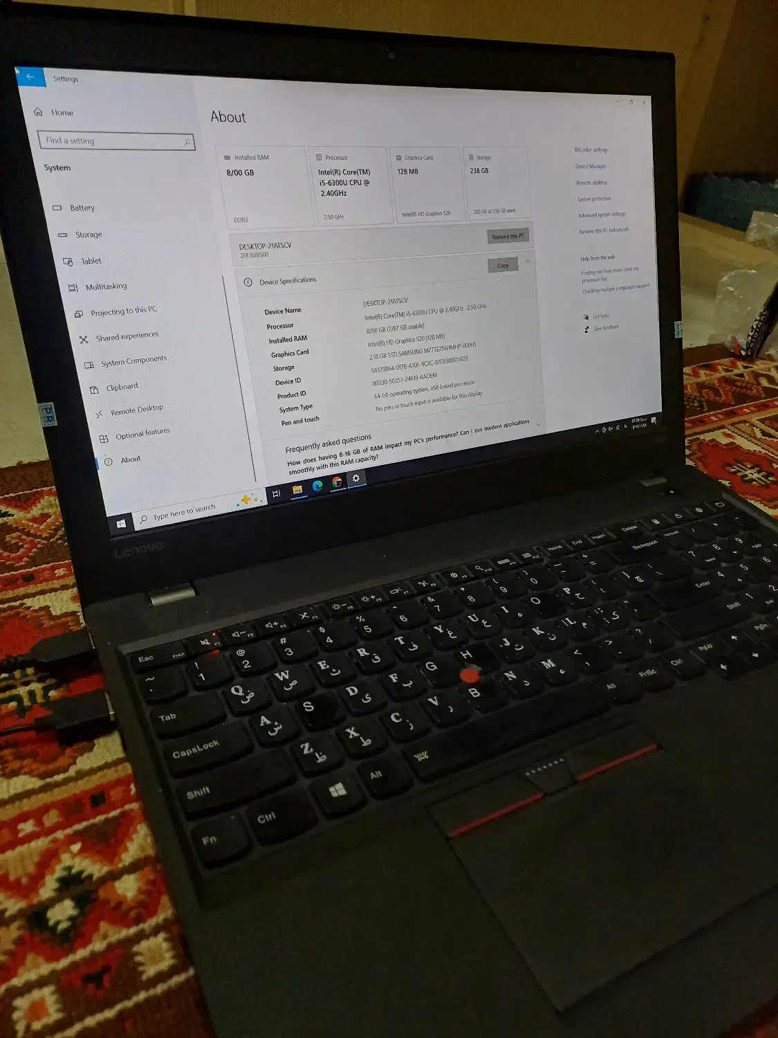 لبتاپ Lenovo t560|رایانه همراه|ساری, |دیوار