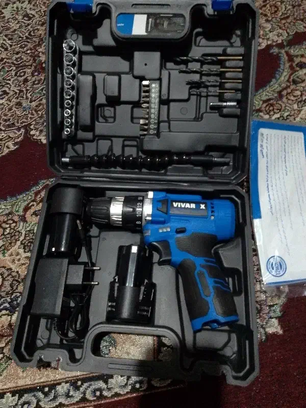 دریل شارژی ویوارکس دو باطری با تجهیزات|ابزارآلات|مشهد, رده|دیوار