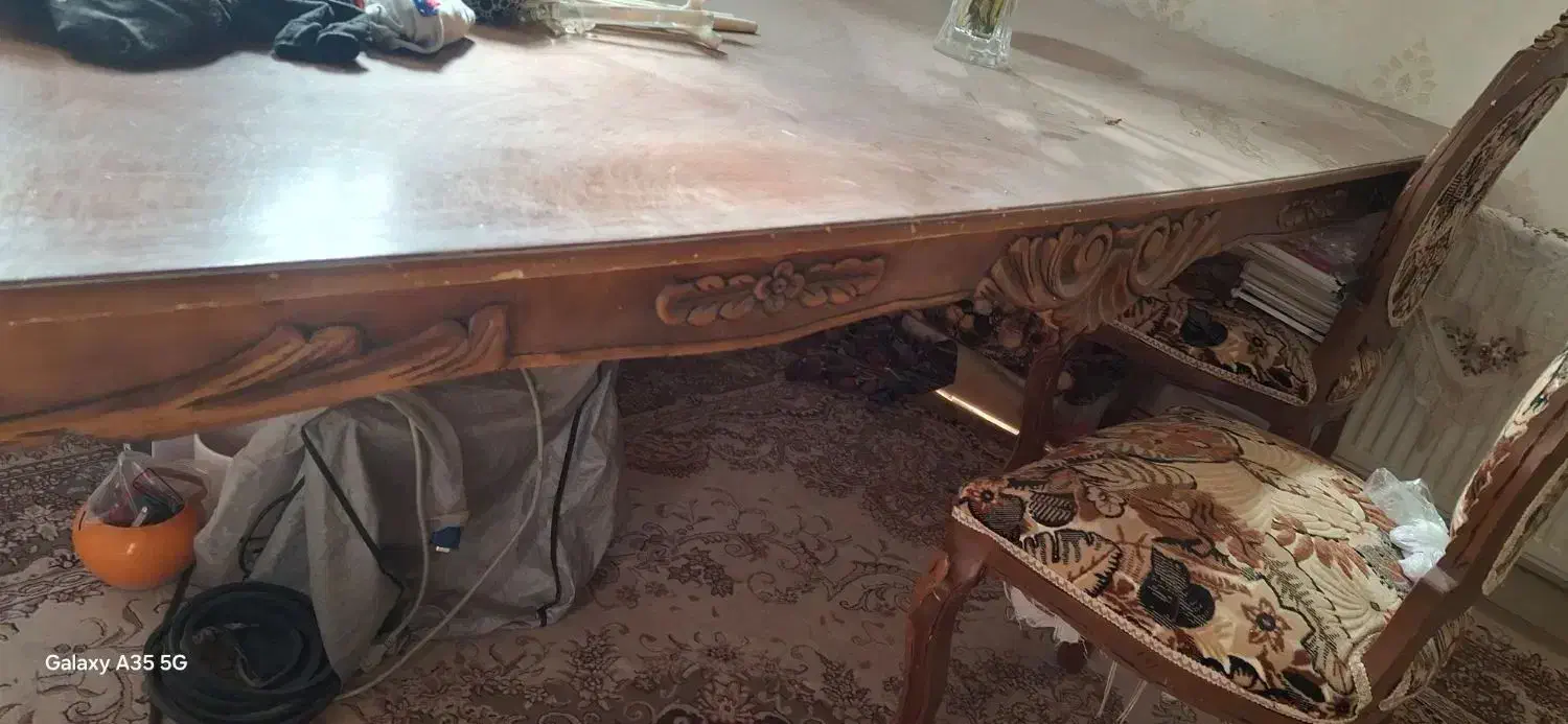 میز ناهار خوری ۱۲ نفره با چوب سالم|میز و صندلی غذاخوری|یزد, |دیوار