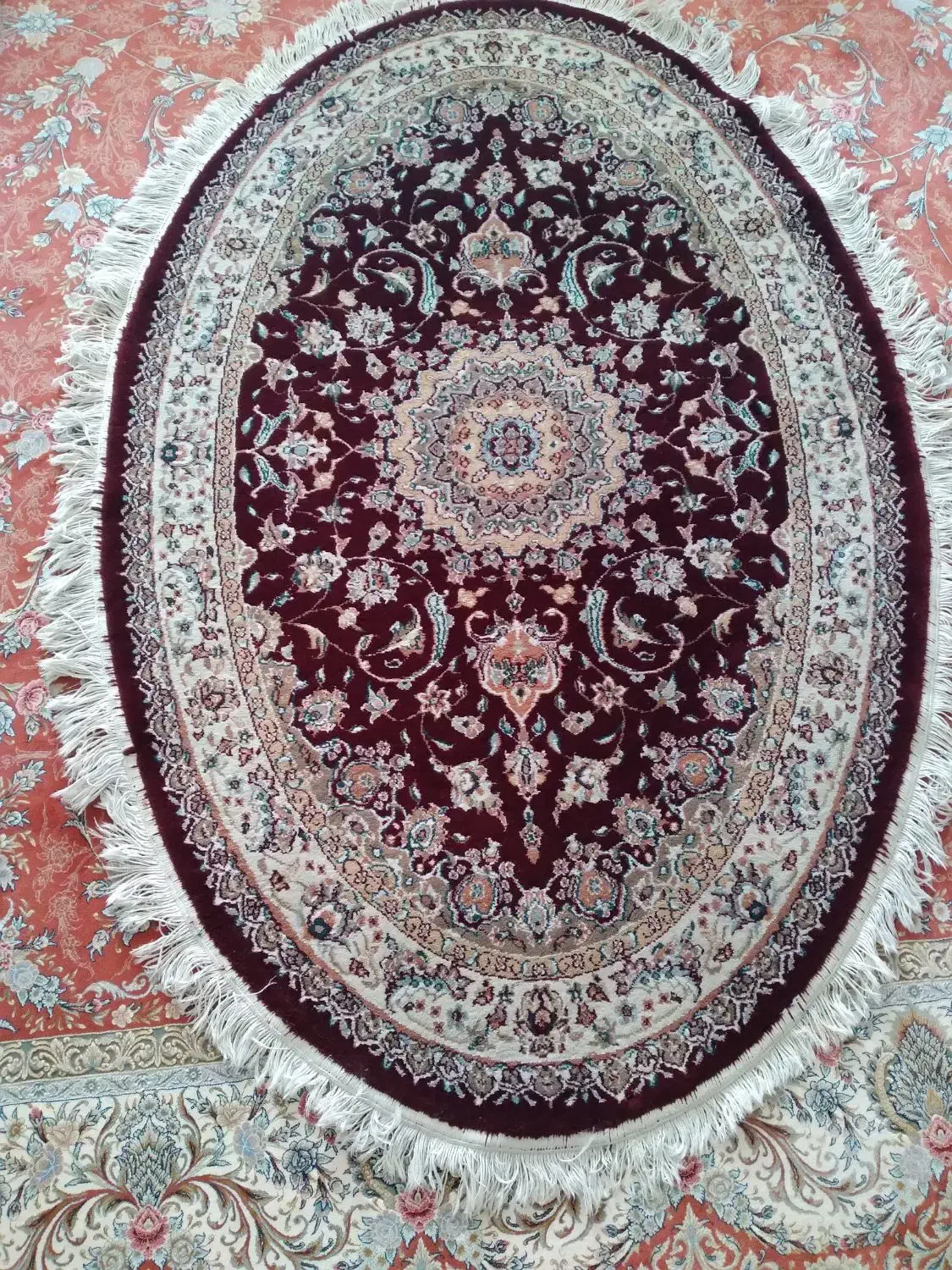 فرش ماشینی ۱*۱.۵ بیضی برند نگین جم مشهد|فرش|تهران, جنت‌آباد شمالی|دیوار