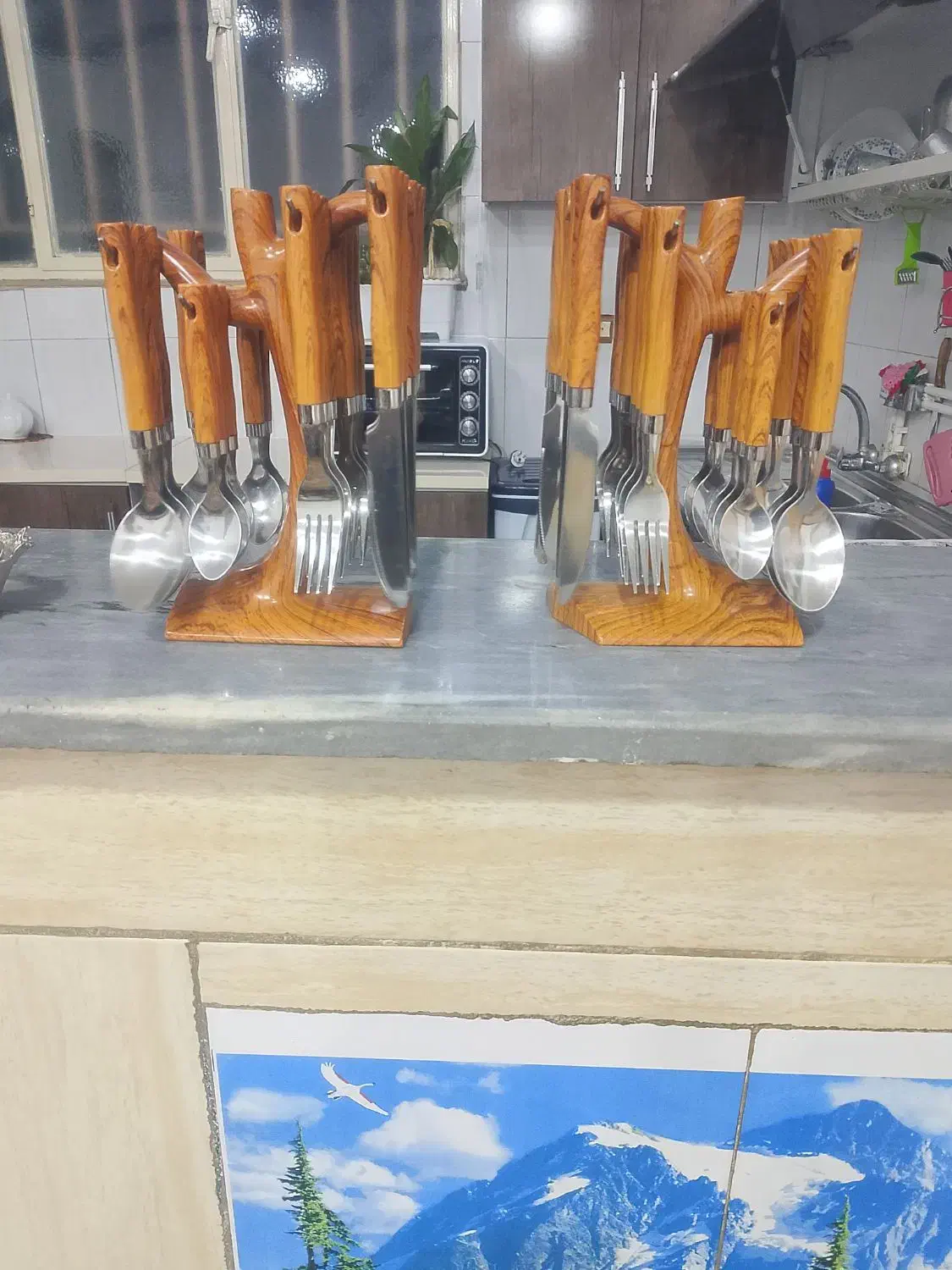 فروش دودستە قاشق وچنگال چوبی12نفرە 48 تیکە|ظروف سرو و پذیرایی|مریوان, |دیوار