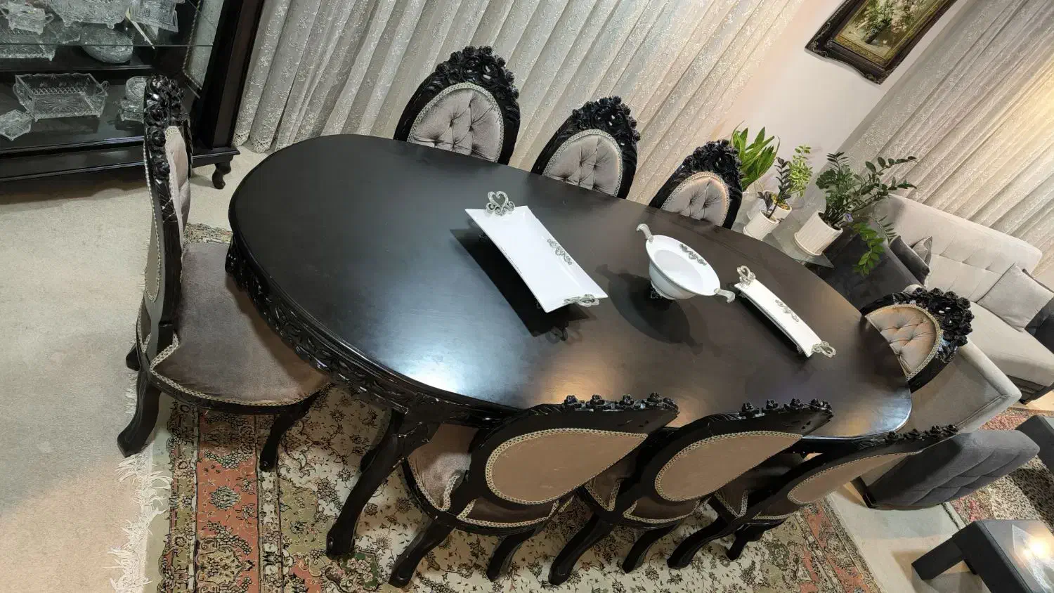 میز نهارخوری چوب اصل سلطنتی ۸ نفره|میز و صندلی غذاخوری|ارومیه, |دیوار