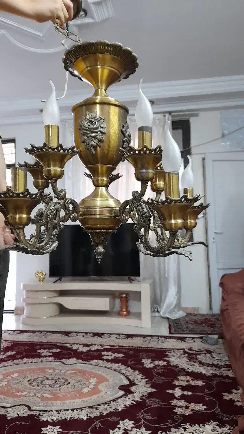 لوستر برنج جنس عالی|لوستر و چراغ آویز|تهران, شهرک شریعتی|دیوار