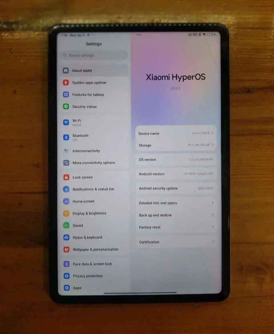 تبلت شیائومی Pad 6 حافظه 256/ 8 کاملا نو|تبلت|اسفراین, |دیوار