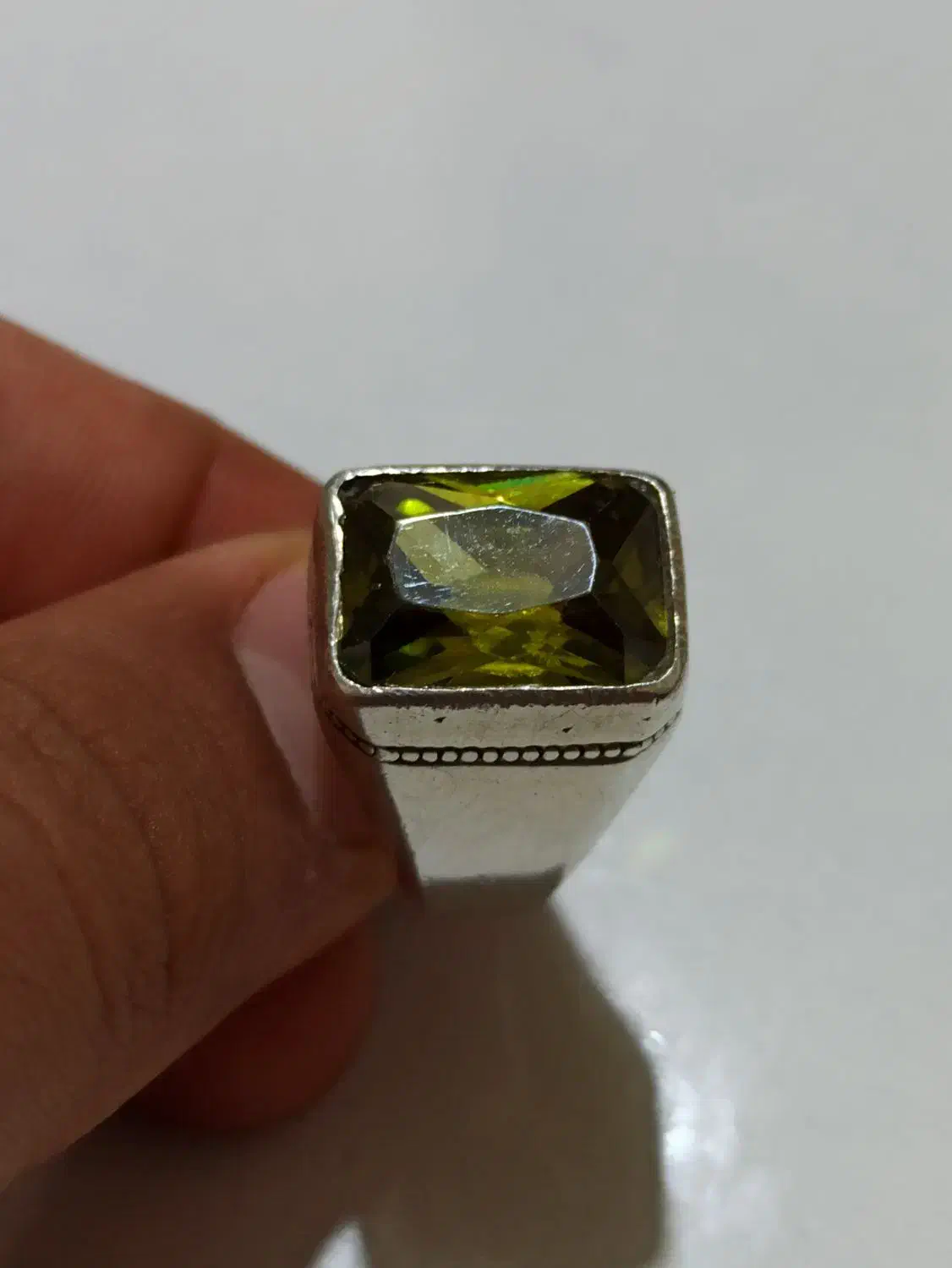 انگشتر زبرجد رکاب نقره قدیمی|جواهرات|کرمانشاه, |دیوار