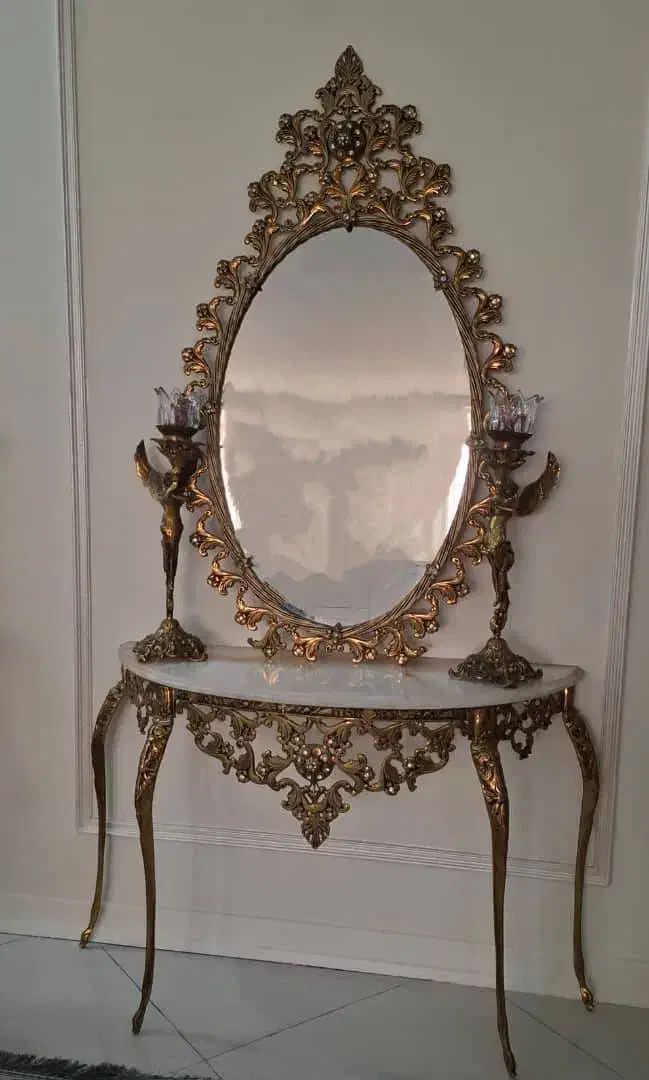 اینه وشمعدان برنجی|بوفه، ویترین، کنسول|ری, دیلمان|دیوار