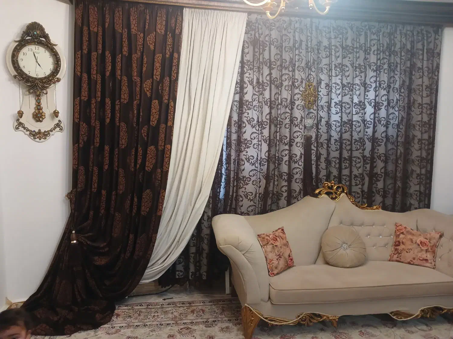 پرده با کتیبه و والان بسیار شیک|پرده، رانر، رومیزی|رودسر, |دیوار