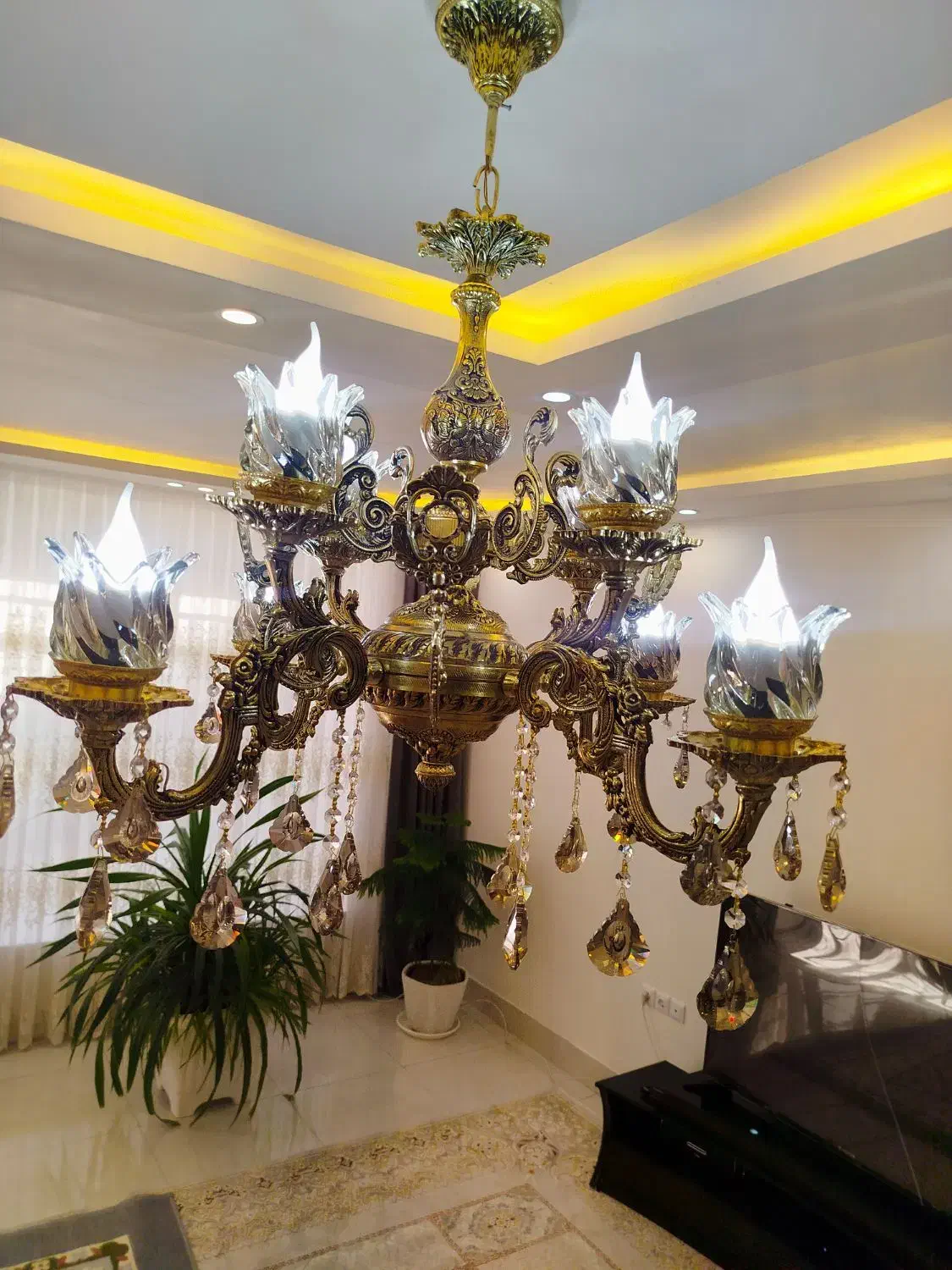 لوستر برنجی|لوستر و چراغ آویز|تربتحیدریه, شهرک ولیعصر|دیوار