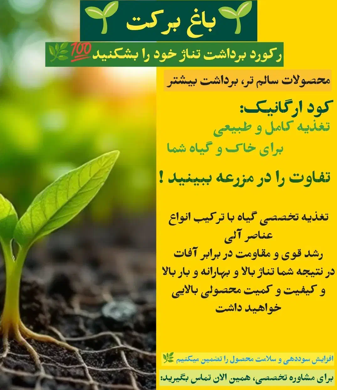 کود ارگانیک خالص تضمین رشد طبیعی و تقویت خاک|خدمات باغبانی و درختکاری|چالدران, |دیوار