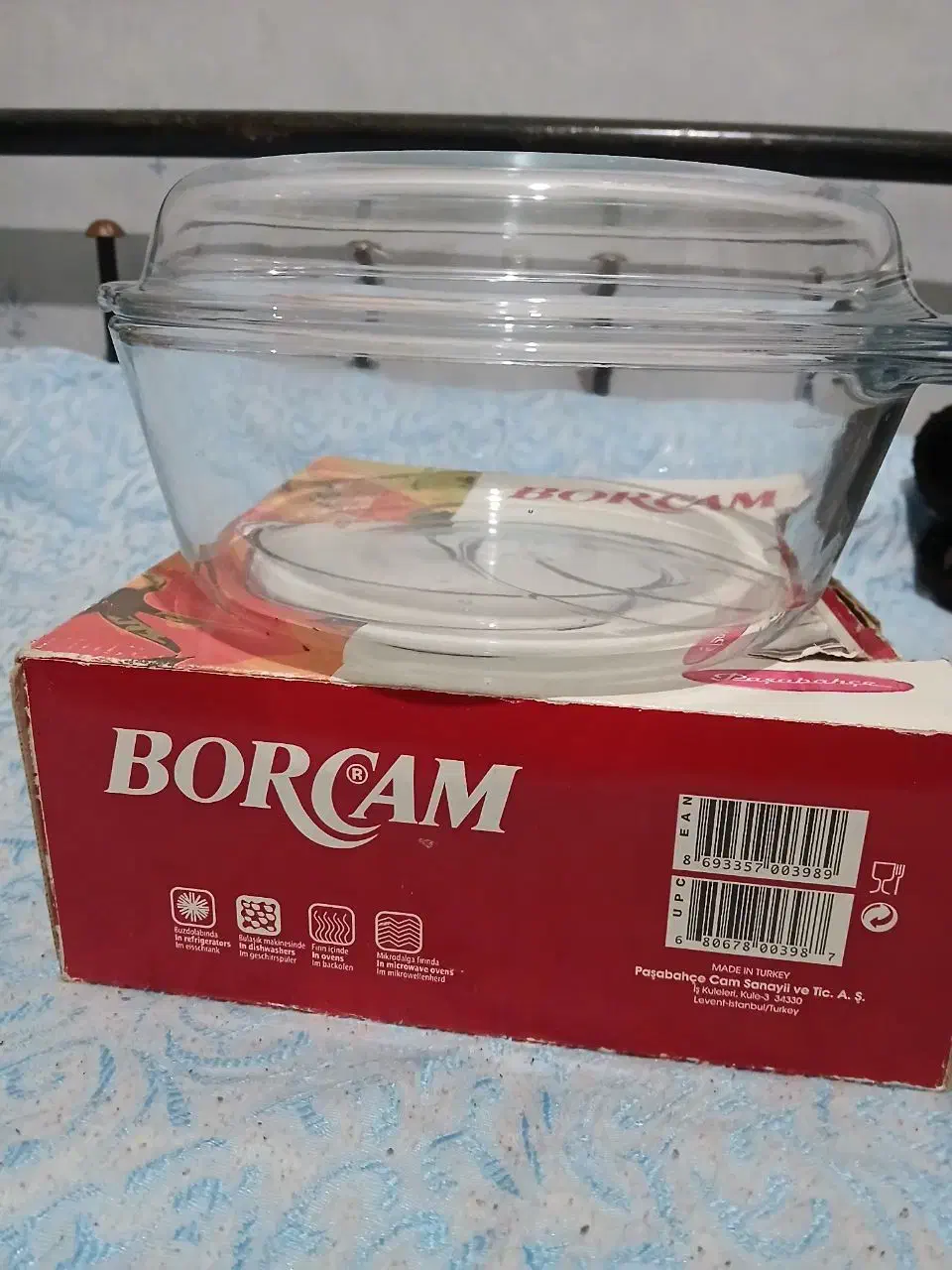 قابلمه پیرکس درب دار ترکیهای شعله مستقیم|ظروف پختوپز|کاشان, مفتح|دیوار