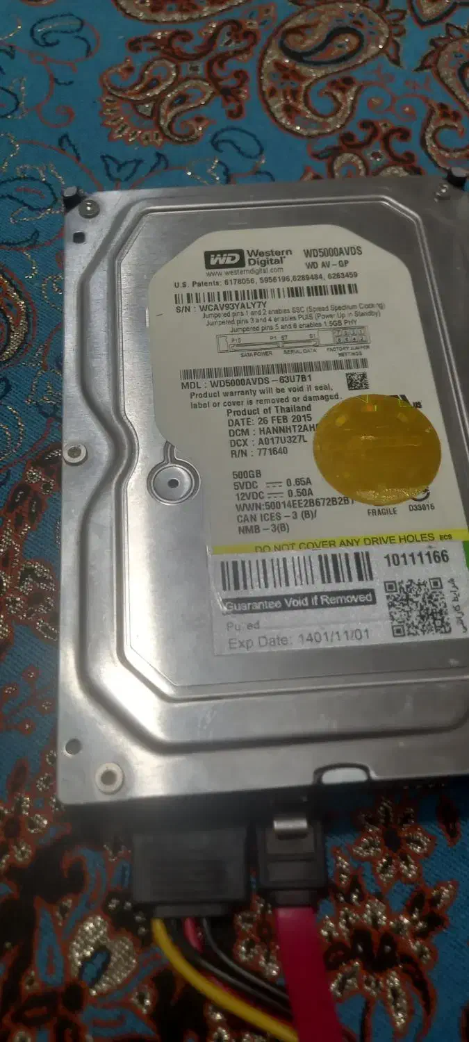 هارد  ۵۰۰ گیگ وسترن سبز|قطعات و لوازم جانبی رایانه|رشت, حومه رشت|دیوار