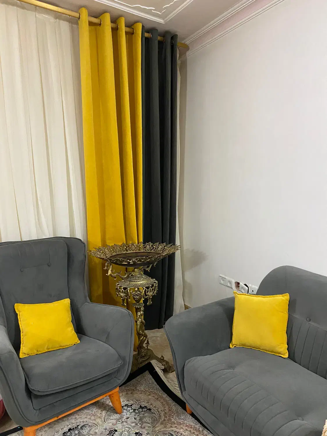 مبل راحتی وپرده مناسب جهیزیه(باهم)|مبلمان خانگی و میز عسلی|سبزوار, فقیه سبزواری|دیوار