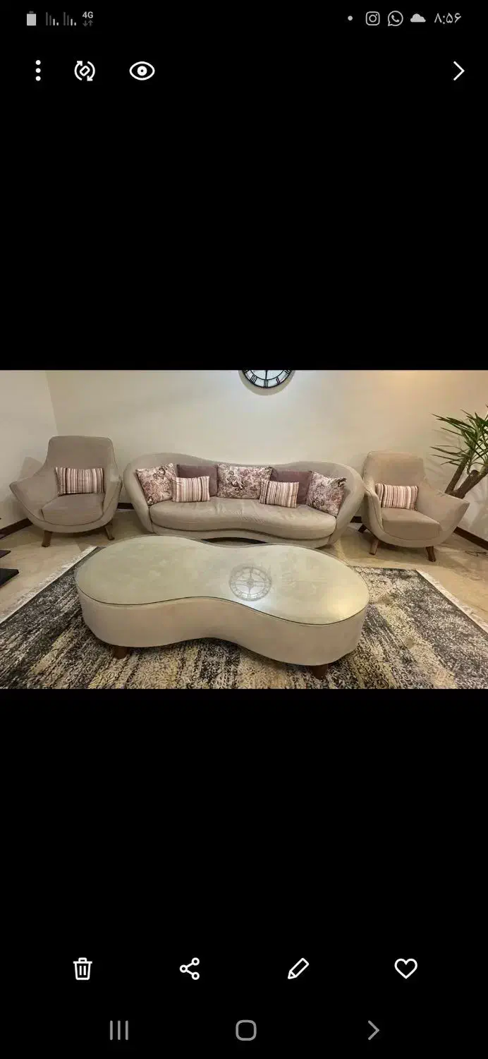 مبلمان راحتی ۱۰ نفره ومیز ۶ نفره  و۶ صندلی|مبلمان خانگی و میز عسلی|نشتارود, |دیوار