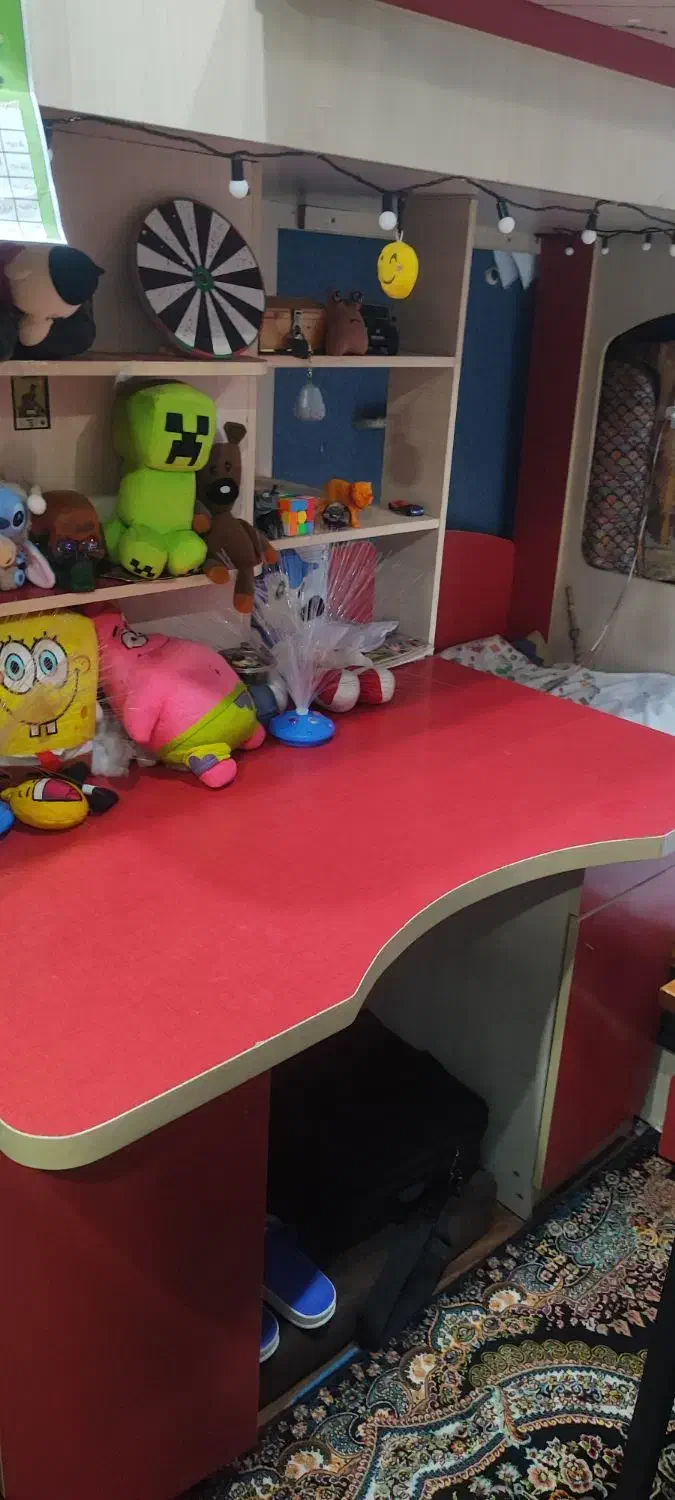 تخت دوطبقه ومیز مطالعه کودک|تخت و سرویس خواب|فردیس, نسترن غربی|دیوار