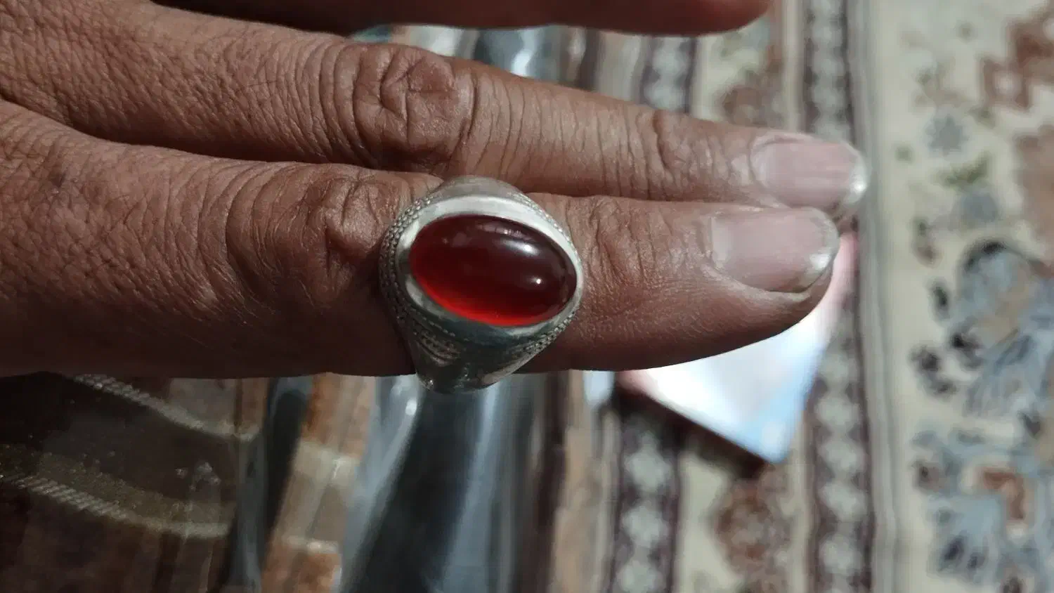 انگشتر نقره عقیق|کلکسیون اشیاء عتیقه|خمینیشهر, |دیوار