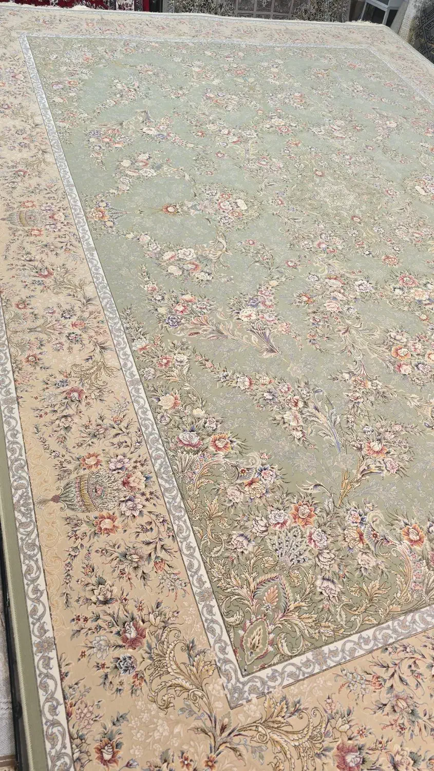 فرش ۱۲ متری ۱۲۰۰ شانه طرح باغ گل|فرش|تهران, نعمت‌آباد|دیوار