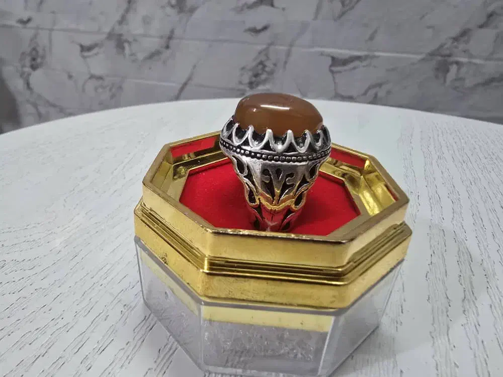 انگشتر نقره فیروزه و عقیق یمنی اصل|جواهرات|مشهد, طلاب|دیوار