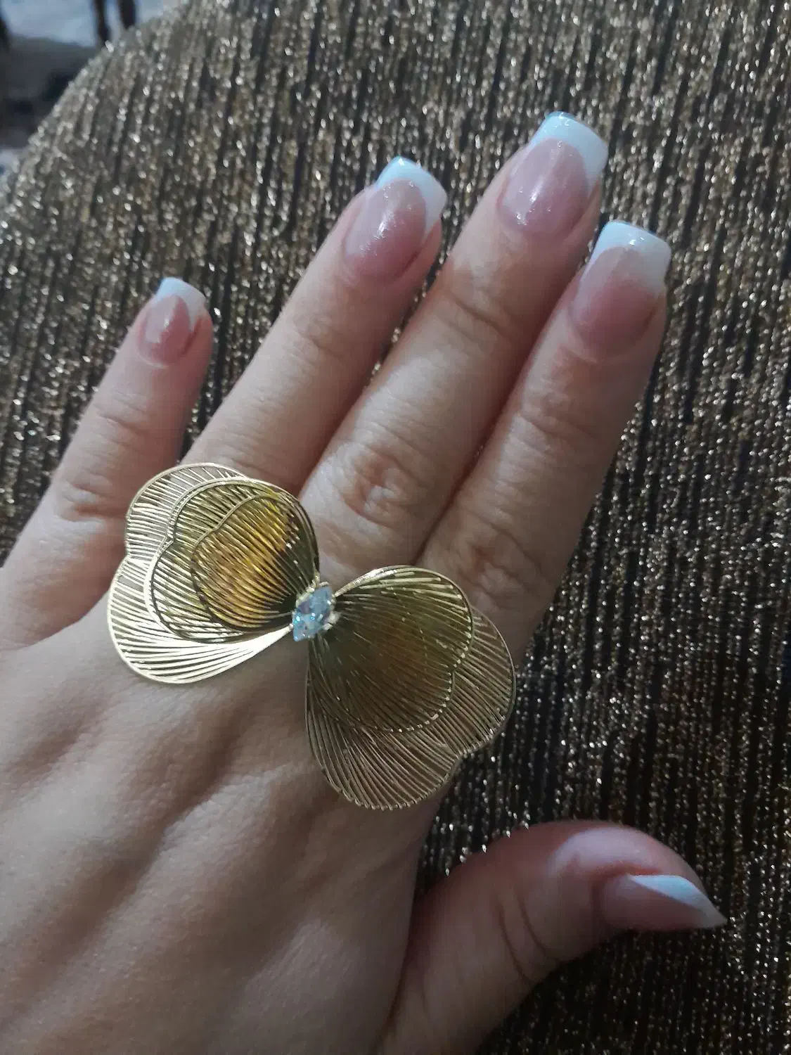 انگشتر زنانه طرح گل تک نگین|بدلیجات|کرمانشاه, |دیوار