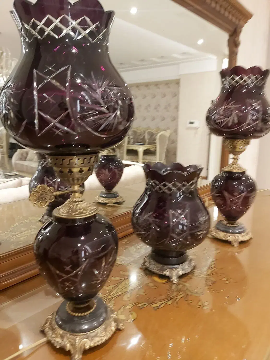 شمعدان کریستال دوپوست اعیانی شیک جهیزیه|لوستر و چراغ آویز|تهران, الهیه|دیوار