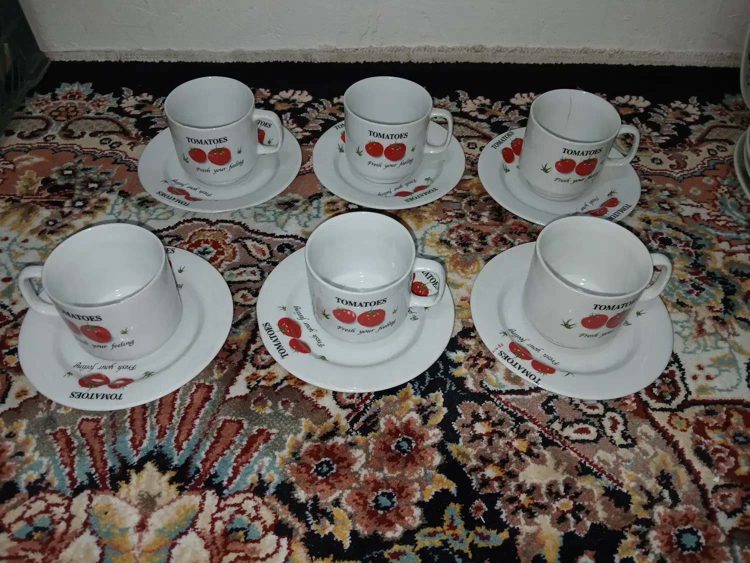 شش عدد فنجان همراه نلبکی|ظروف سرو و پذیرایی|رشت, شهرک صبا|دیوار