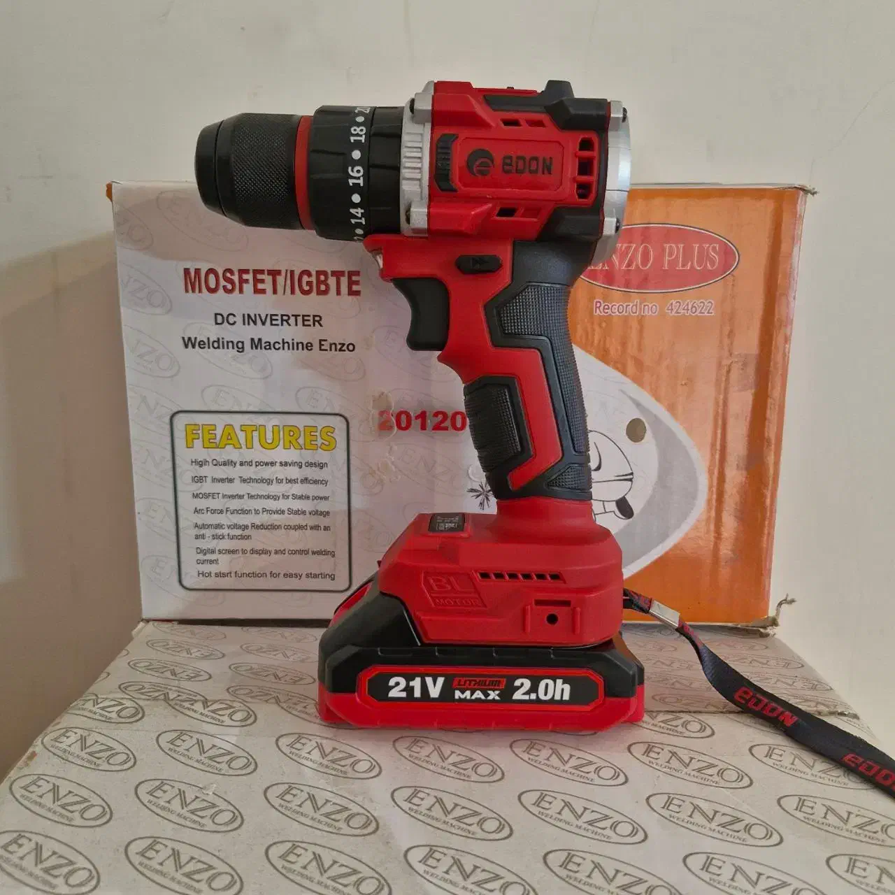 دریل شارژی 21 ولت ادون ادن 2 باطری (چکشی) بالوازم|ماشینآلات صنعتی|مشهد, توس (بلوار توس)|دیوار