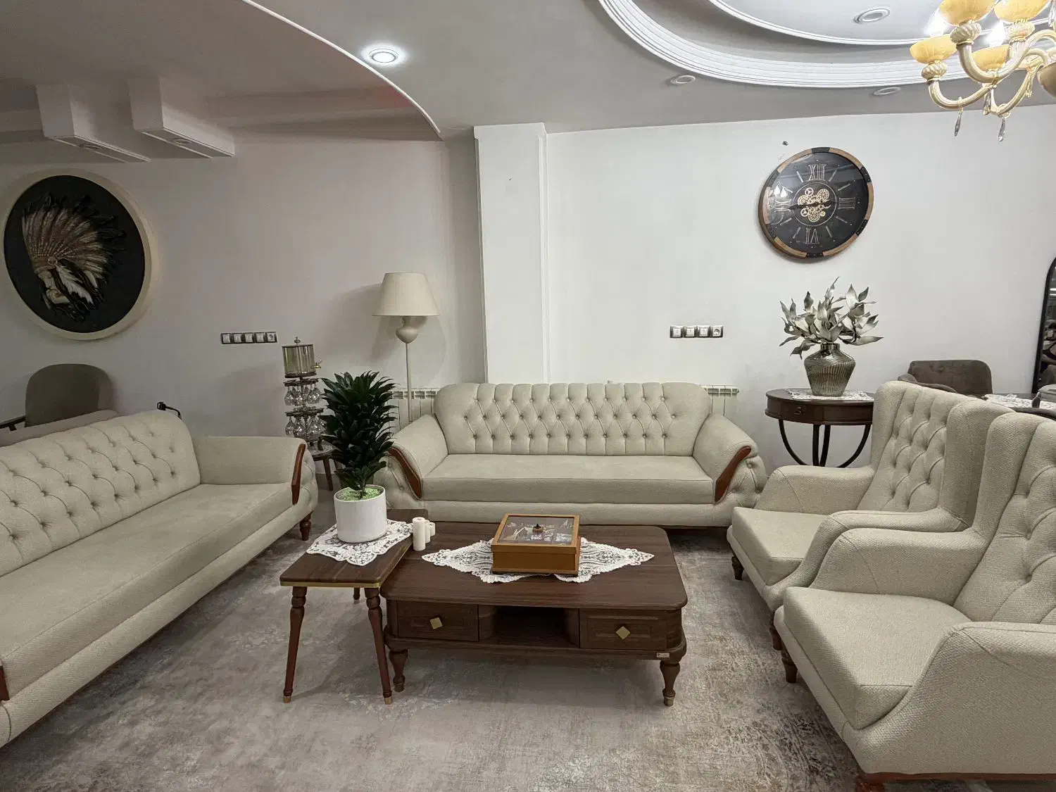 مبل ۸ نفره چستر با چوب راش درجه یک|مبلمان خانگی و میز عسلی|گرگان, |دیوار