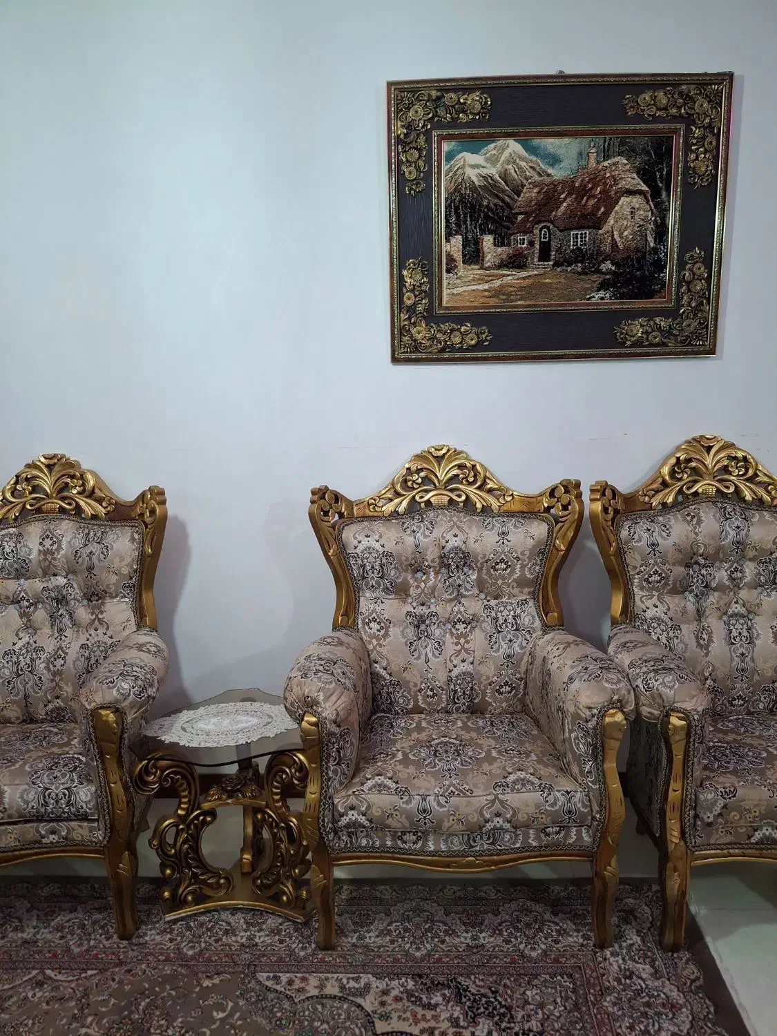 مبل ۹نفره سلطنتی ذرحدنو|مبلمان خانگی و میز عسلی|اسلامشهر, ترشنبه|دیوار