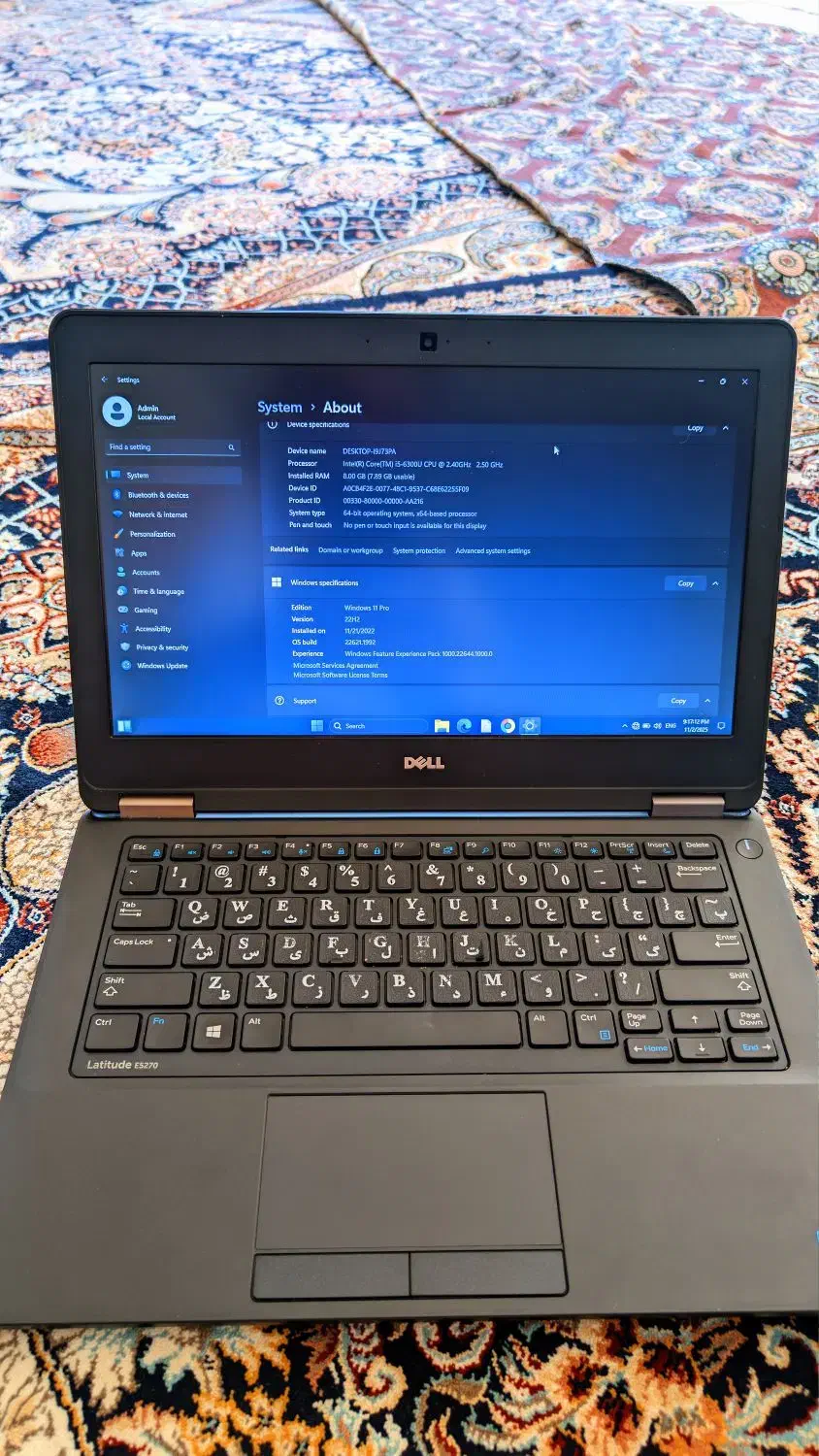 لپ تاپ دل i5 dell نسل6 در حد آک|رایانه همراه|خرمآباد, |دیوار