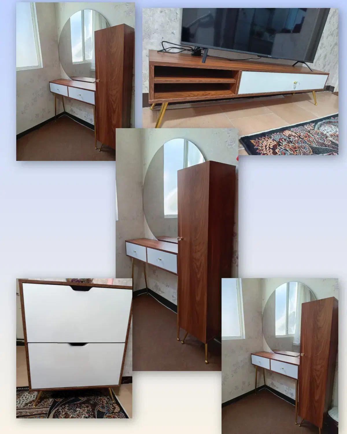 جاکفشی.میزآرایش باکمد.میز تیوی ست ۴ تیکه|جاکفشی، کمد، دراور|اسلامشهر, شهرک سعیدیه|دیوار