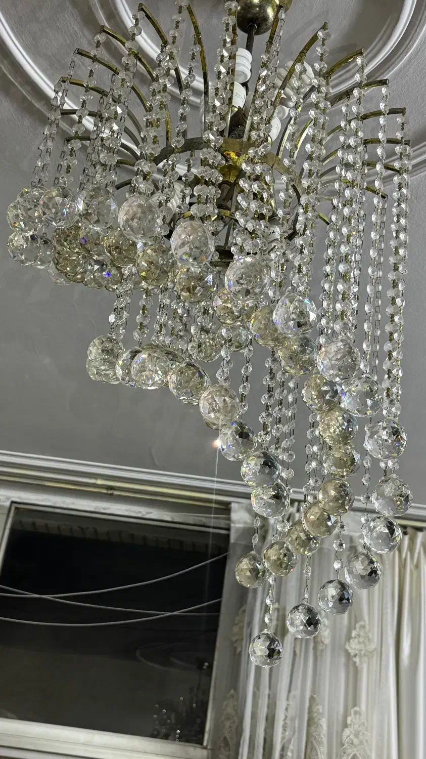 لوستر کریستالی( دو عدد)|لوستر و چراغ آویز|اصفهان, احمدآباد|دیوار