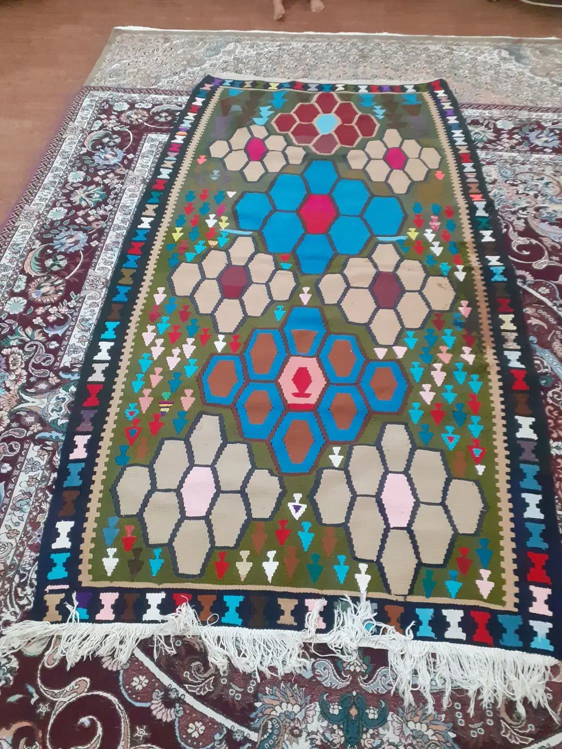 گلیم دستبافت قدیمی درحد|گلیم، جاجیم، گبه|اردبیل, |دیوار