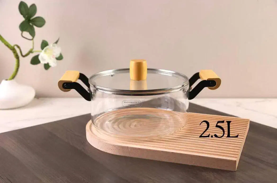 قابلمه پیرکس دسته بامبو|ظروف پختوپز|جهرم, |دیوار