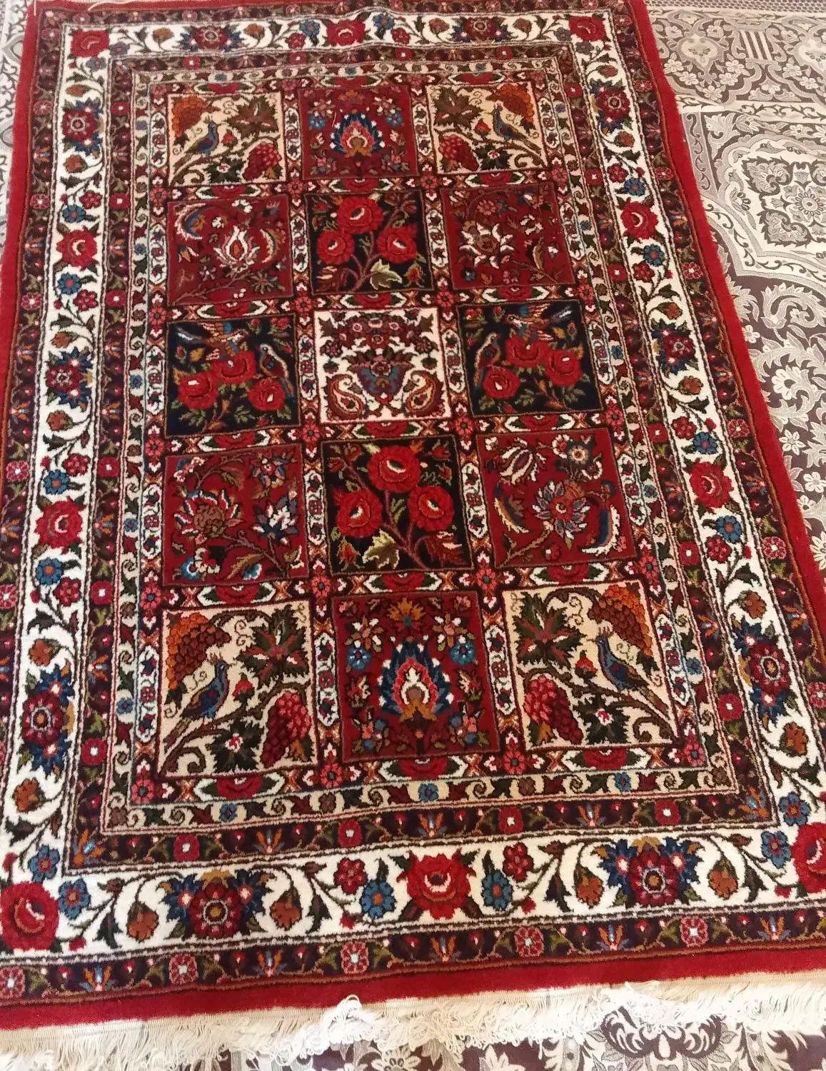 قالیچه دست بافت خشتی|فرش|یزد, |دیوار