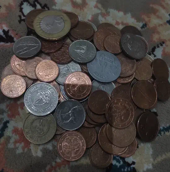 ۱۰۰ عدد سکه خارجی|کلکسیون سکه، تمبر، اسکناس|تهران, ابوذر|دیوار